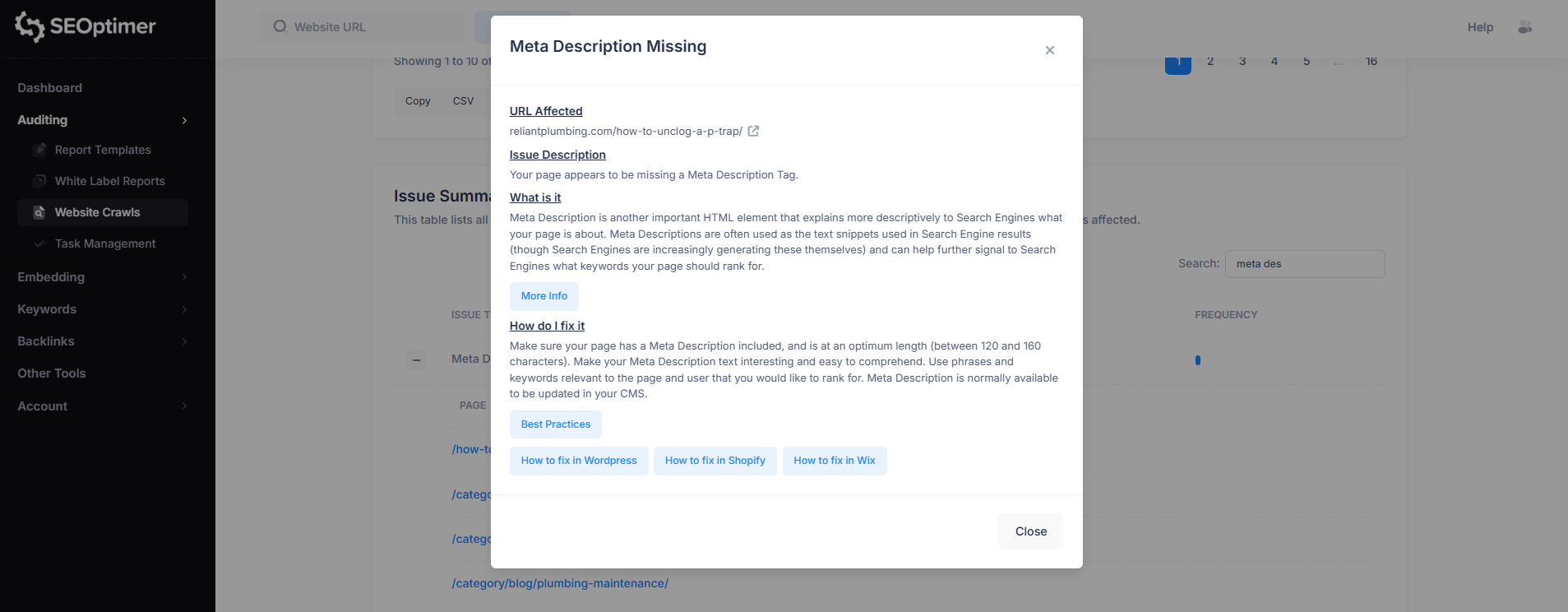 Meta description missing